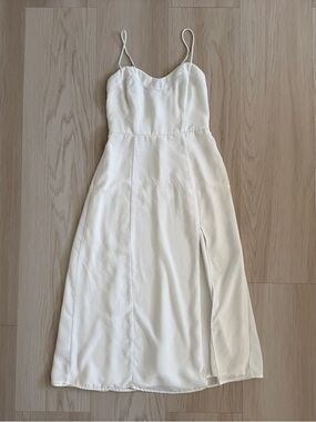 Abercrombie & Fitch Camille Midi Dress Slit size XXSP White